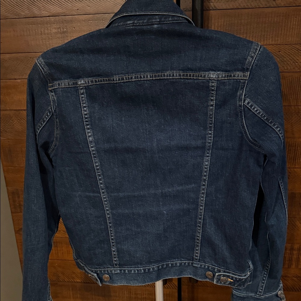 Women's Gap 1969 Dark Indigo Denim Jacket - Tailored Button-Front - Picture 3 of 4